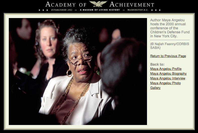 MUSEUM OF LIVING HISTORY | Maya Angelou