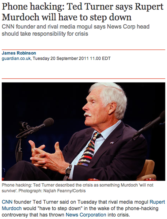 THE GUARDIAN | Phone hacking: Ted Turner
